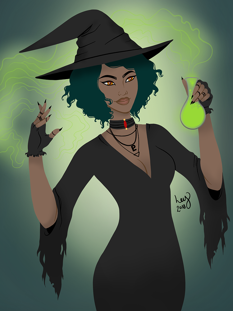 Neon Witch - Digital Illustration